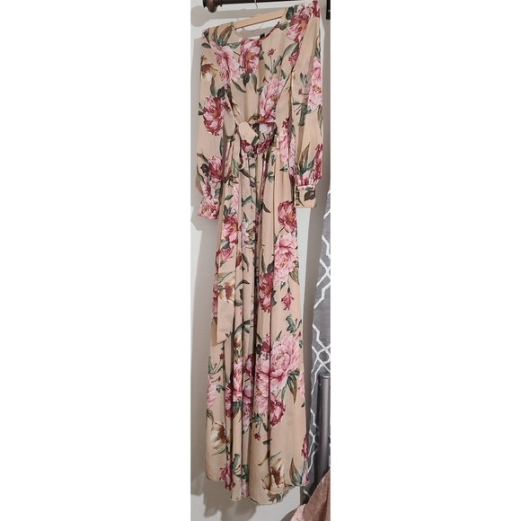 Long sleeve floral chiffon dress - Picture 7 of 8